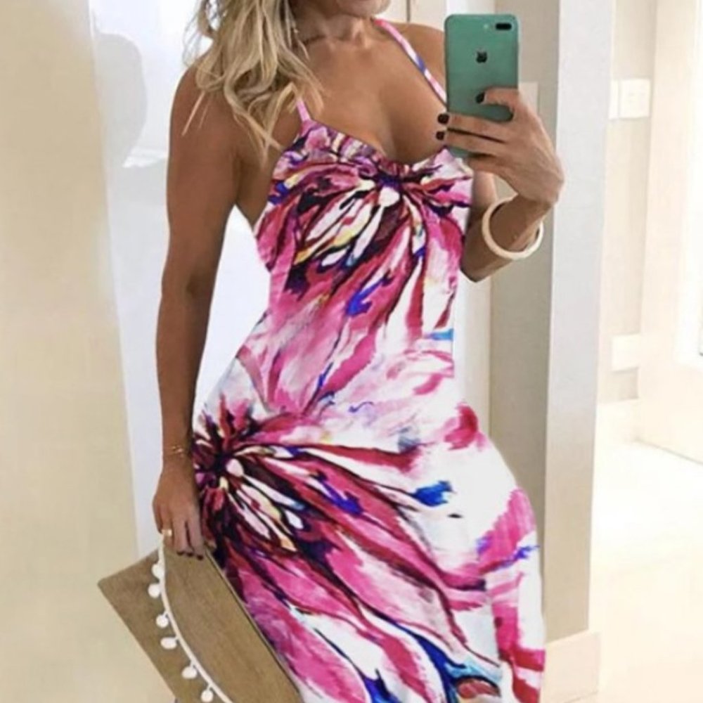 Tie-dye Multicolor Maxi Plus Size Dress NWOT